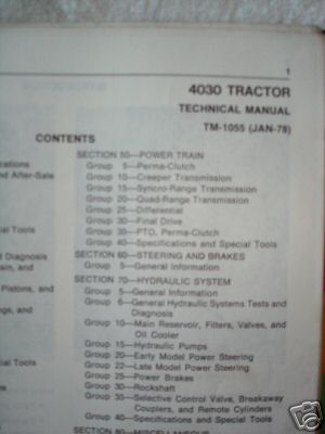 John deere 4030 tractor tech manual tm-1055