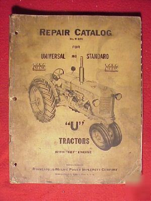 Minneapolis moline u tractor kef engine repair catalog