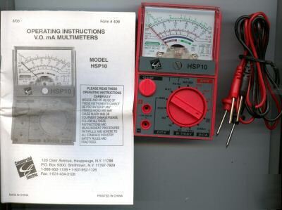 New commercial electric multimeter hsp-10 . leads,manual