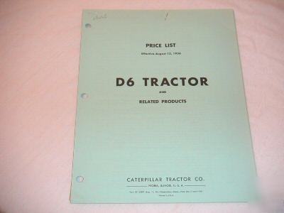 Caterpillar D6 tractor price list brochure 
