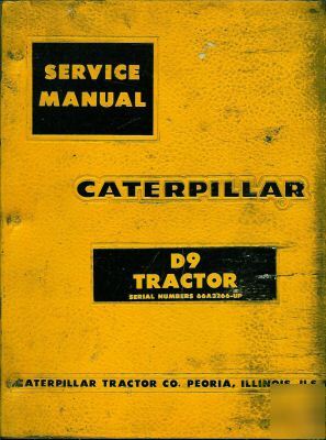 Caterpillar service D9 tractor manual 
