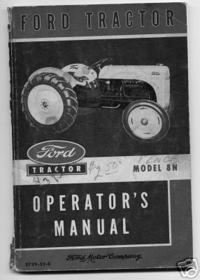 Ford tractor model 8N operator's manual