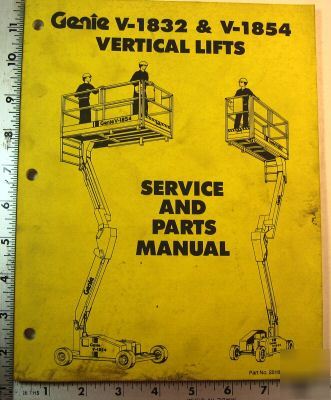 Genie service & parts manual v-1832, v-1854