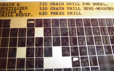 Ih 510 grain & 620 press drill part catalog microfiche