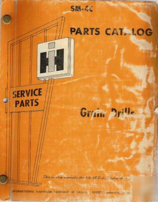 Ih parts catalog for grain drills