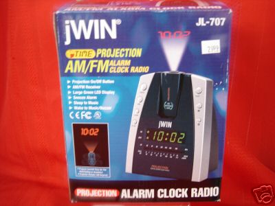 Jwin time projection am/fm alarm clock radio