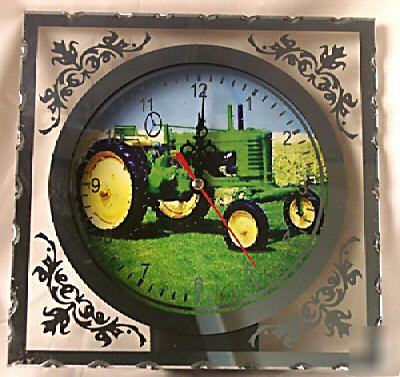 Tractor farm clock lights up very nice 