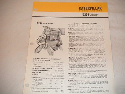  caterpillar model D334 diesel engine brochure 