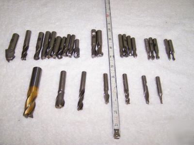 Lot of 28 end mill bits - machinists / machining tools