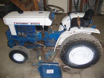 Mitsubishi mt 372 compact diesel tractor with mower