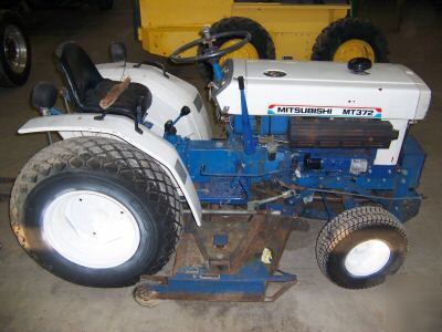 Mitsubishi mt 372 compact diesel tractor with mower