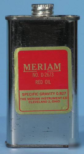 New ** 2 tins meriam manometer d-2673 red oil 0.827 **
