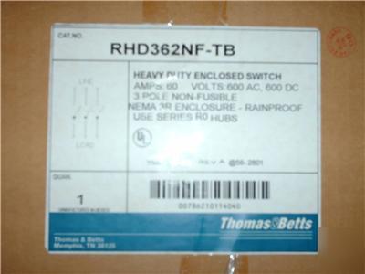 Thomas & betts 60 amp safety switch N3R part# RHD362NF