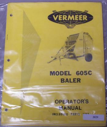 Vermeer 605C baler operators manual