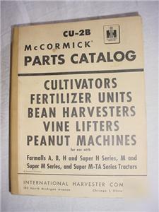 Vintage farmall tractors implements parts catalog 