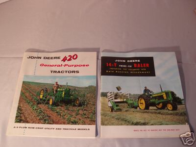 Vintage john deere 420 tractor catalog & 14-t baler