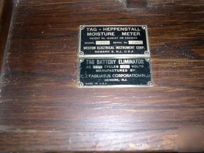 Vintage tag-heppenstall moisture meter, model 8003