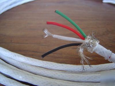 3 wire 16AWG shielded cable silver plate 25 ft 