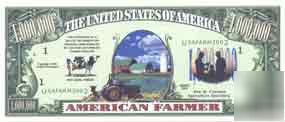 American farmer dollar bill
