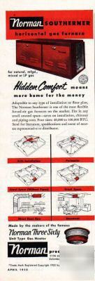 Norman products columbus oh gas furnace ad 1952