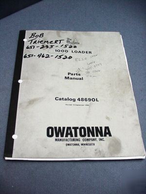 Owatonna â€œmustangâ€ 1000 loader â€“ parts manual