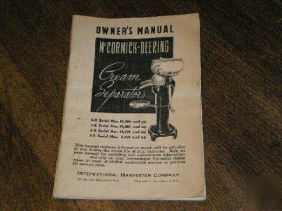 Owners manual for mccormick deering cream separtors