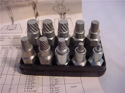 RODDICK10 piece wedge pruf extractor set size 1/8-13/32