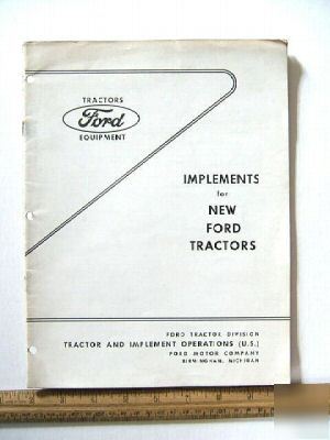 Vintage ford tractor equipment/implement booklet