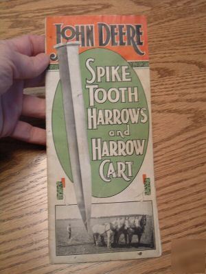 1926 john deere spike tooth harrows & cart brochure