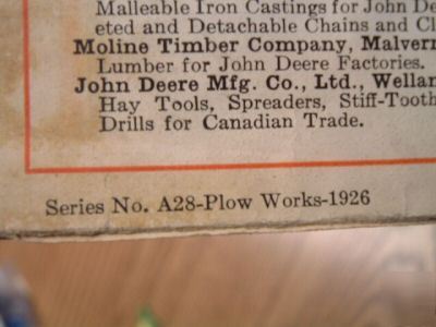 1926 john deere spike tooth harrows & cart brochure