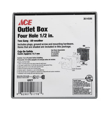 Gam-pak products 3014586 outlet box 2G 1/24 hole