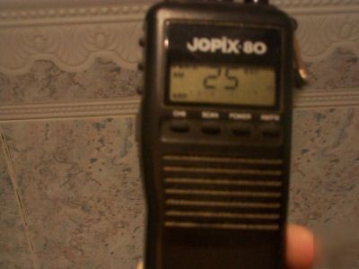 Jopix 80 handheld, am, fm cb radio, rubber duck antena