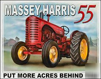 Massey harris 55 farm tractor metal sign