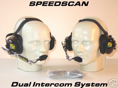 Nascar racing scanner intercom dual headset combo 