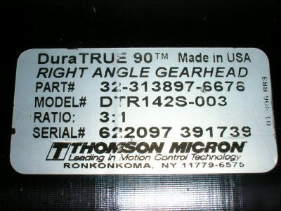 New duratrue 90 size 142S-003 right angle gearhead - 