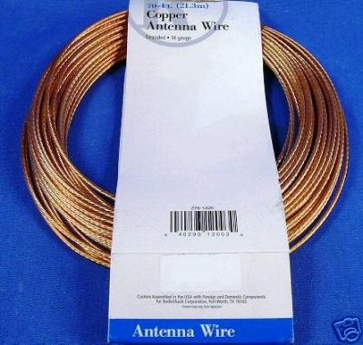 New radioshack 70-ft copper antenna wire cable 278-1329