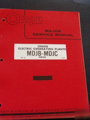 Onan series mdjb-mdjc generator major service manual