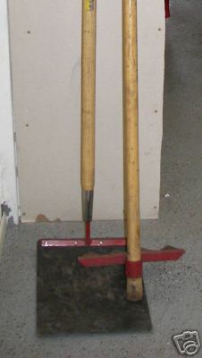 Used council fire rake & council fire swatter flap