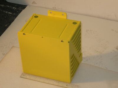 Yellow test equipment housing box protecting equipment
