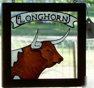  longhorn farm ranch cattle cow window sign art 6X6