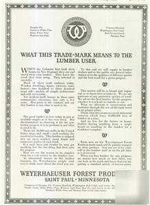 1921 ads: youngstown steel, weyerhaeuser products