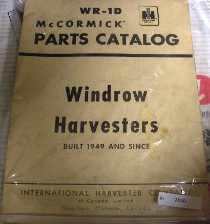 Ih mccormick windrow harvester parts catalog manual
