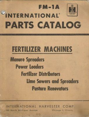 Ih parts ctlg for fertilizer machines