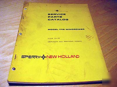 New holland 1112 windrower swather parts manual book nh