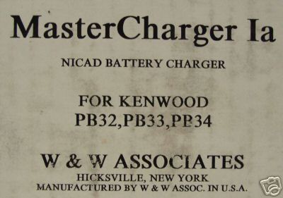 New w&w mastercharger ia kenwood PB32, 33, 34 ++ ++