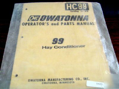 Omc owatonna 99 hay conditioner operators parts manual