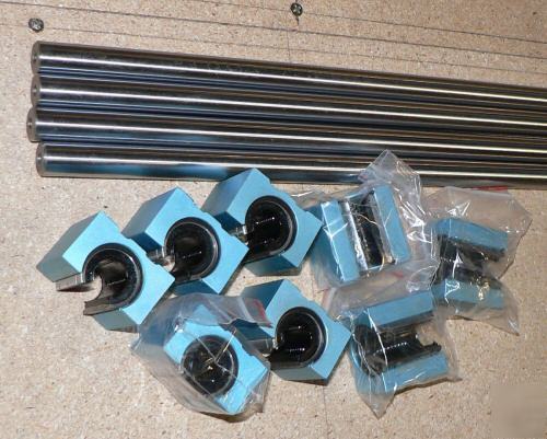 4 linear shafts 61 inches- with 8 open bearings
