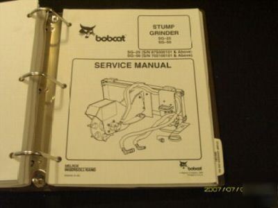 Bobcat stump grinder attach service manual SG25 SG50