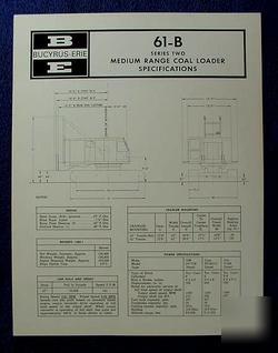 Bucyrus erie 61-b-2 range coal loader brochure 1970