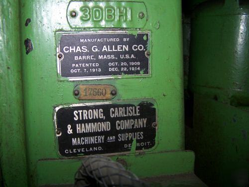 Chas g allen co., 3 phase, 3 head drill press & stand